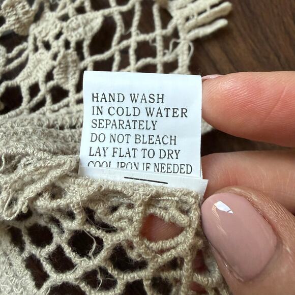 Boho Lace 100% Cotton Crochet Top NWT Spring Summer Style Large Hippie - Picture 9 of 9